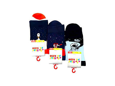 Шкарпетки 12пар дитячі cтрейч SK096 Космос (асортi космонав) р.22-24 ТМ Star Kids FG