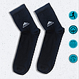 Шкарпетки чоловічі високі бавовняні спорт 40-44 демісезонні чорні адідас, фото 2