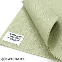 Тканина для вишивання Zweigart Belfast 32 ct 3609/6047 Limestone/PaleGreen/ Вапняковий/ Блідо-зелений