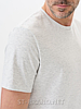 Чоловіча базова однотонна футболка з м'якого та приємного бавовняного матеріалу - світло-сіра (меланж), фото 6
