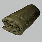 Спальник зимовий тактичний стьобаний від +5 до -20 Спальний мішок-ковдра з флісом 210х85 см Олива, фото 7