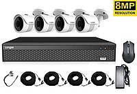 Комплект видеонаблюдения на 4 уличных камеры XVRT3004HD4MB800L 8 Мегапикселей видеонаблюдение для дома