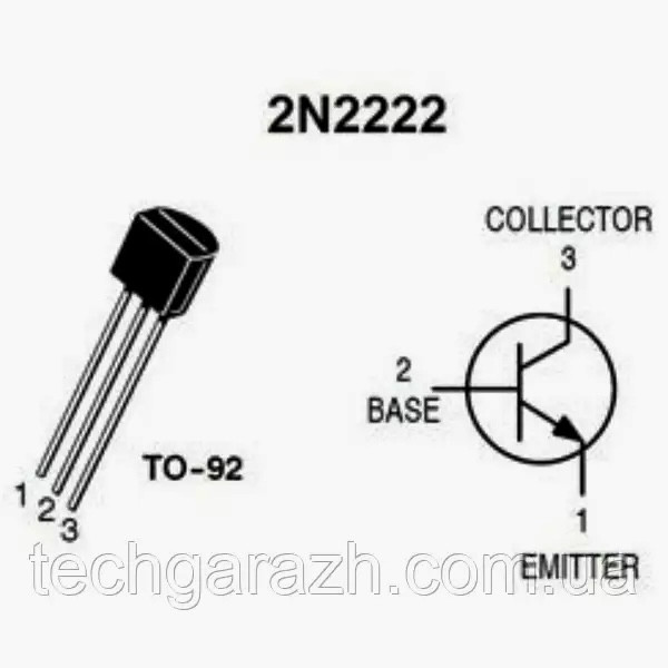 Купить Транзистор 2N2222, биполярный NPN, 40V, 0.6A, корпус TO-92