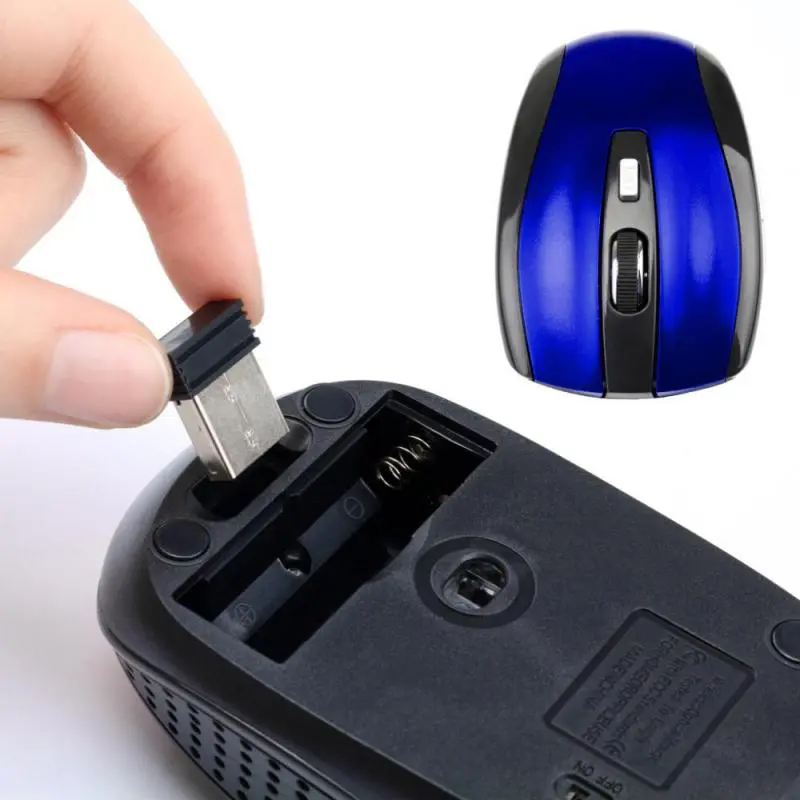 Игровая мышь 2.4G Беспроводная оптическая мышка с USB-приемником для ПК и ноутбука черная c ападтером Код:LM12 - фото 2 - id-p1961676586