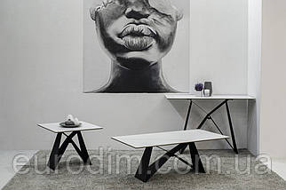 Кавовий стіл "Бруно" білий мармур + чорний, фото 3