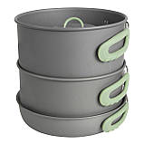 Набір посуду Bo-Camp Explorer XL 4 Pieces Hard Anodized Grey/Green (2200249), фото 10