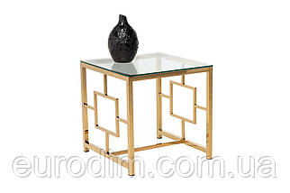 Кавовий стіл CL-2 прозорий + золото, фото 3
