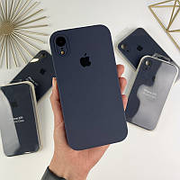 Силиконовый чехол с квадратными бортами на iPhone Xr Dark Blue (8)