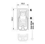 Поріг алюмінієвий з гумовою вставкою Comaglio 1700 XNS (93-83 см), фото 2