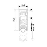 Поріг алюмінієвий з гумовою вставкою Comaglio 1703 ACU (93-83 см), фото 2