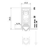 Поріг алюмінієвий з гумовою вставкою з притискачем із боку короба 1800 (93-83 см), фото 2
