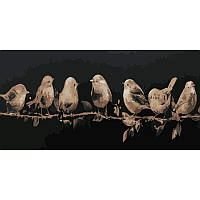 Картина по номерам Strateg Птички на ветке Strateg размером 50х25 см (WW047)
