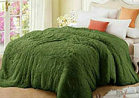 Одеяло покрывало холлофайбер пушистое теплое одеяло Травка евро размер 210*230 Зеленый