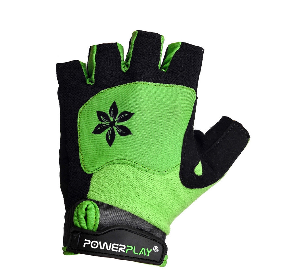 Велорукавички жіночі PowerPlay 5284 B Зелені S
