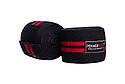 Бинти на коліна PowerPlay 2509 Чорно-Червоні (пара), фото 5