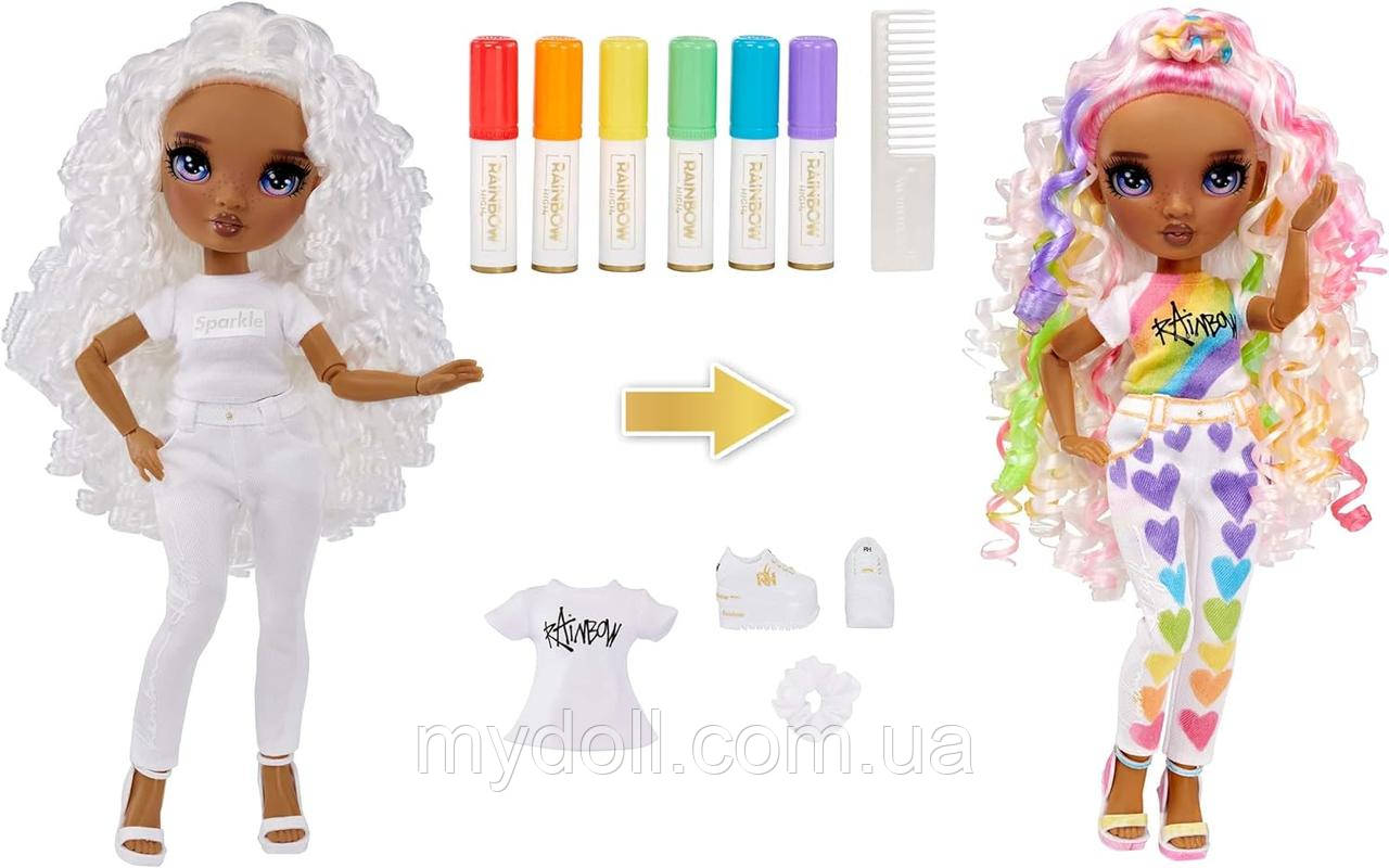 Лялька Рейнбоу Хай Розфарбуй та створи Ляльку сам Фіолетові очі Rainbow High Color & Create 594147 MGA Оригінал