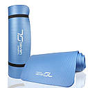 Килимок для йоги та фітнесу 7SPORTS NBR Yoga Mat+ MTS-3 (180 * 60 * 1.5 см.) Блакитний, фото 6