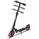 Самокат із ручним гальмом Razzo CITY 200 мм. алюмінієвий HUL1-200 Black/Pink, фото 5