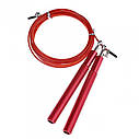 Скакалка швидкісна 4yourhealth Jump Rope Premium 3 м металева на підшипниках 0194 Червона, фото 3