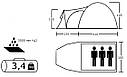Намет 3-місний Presto Acamper MONSUN 3 PRO сірий — 3500 мм. H2О - 3,4 кг., фото 2