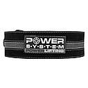 Пояс для пауерліфтингу Power System PS-3800  PowerLifting шкіряний Black/Grey Line XL, фото 2