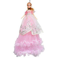 Кукла в длинном платье Mic с вышивкой розовый (ASR184)