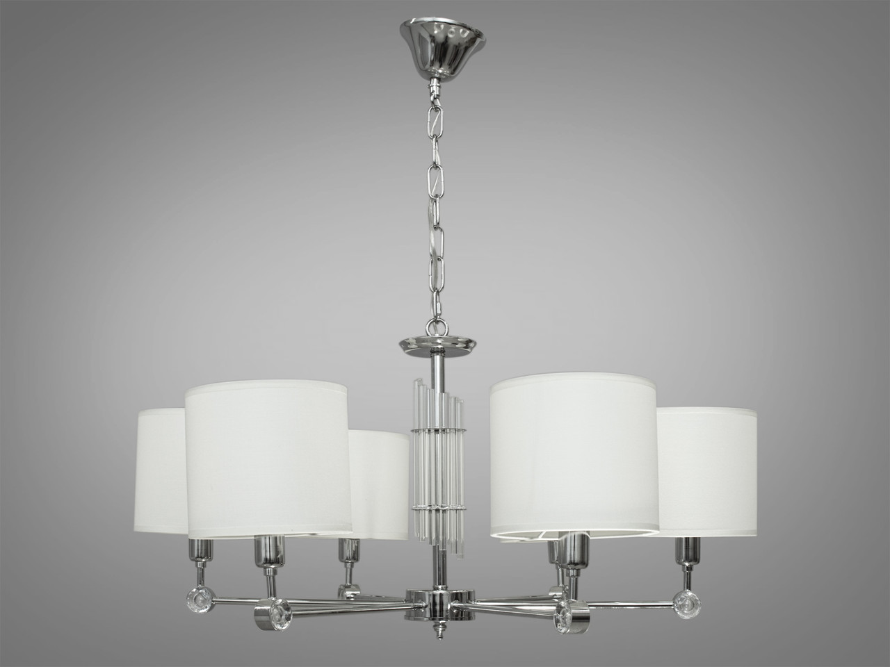 Сучасна люстра з абажурами Diasha на 6 ламп хром 1010/6HR