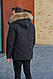 Зимова чоловіча куртка аляска Black Vinyl C23-2269M2 Чорний, 46, фото 2