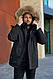 Зимова чоловіча куртка аляска Black Vinyl C23-2269M2 Чорний, 46, фото 4