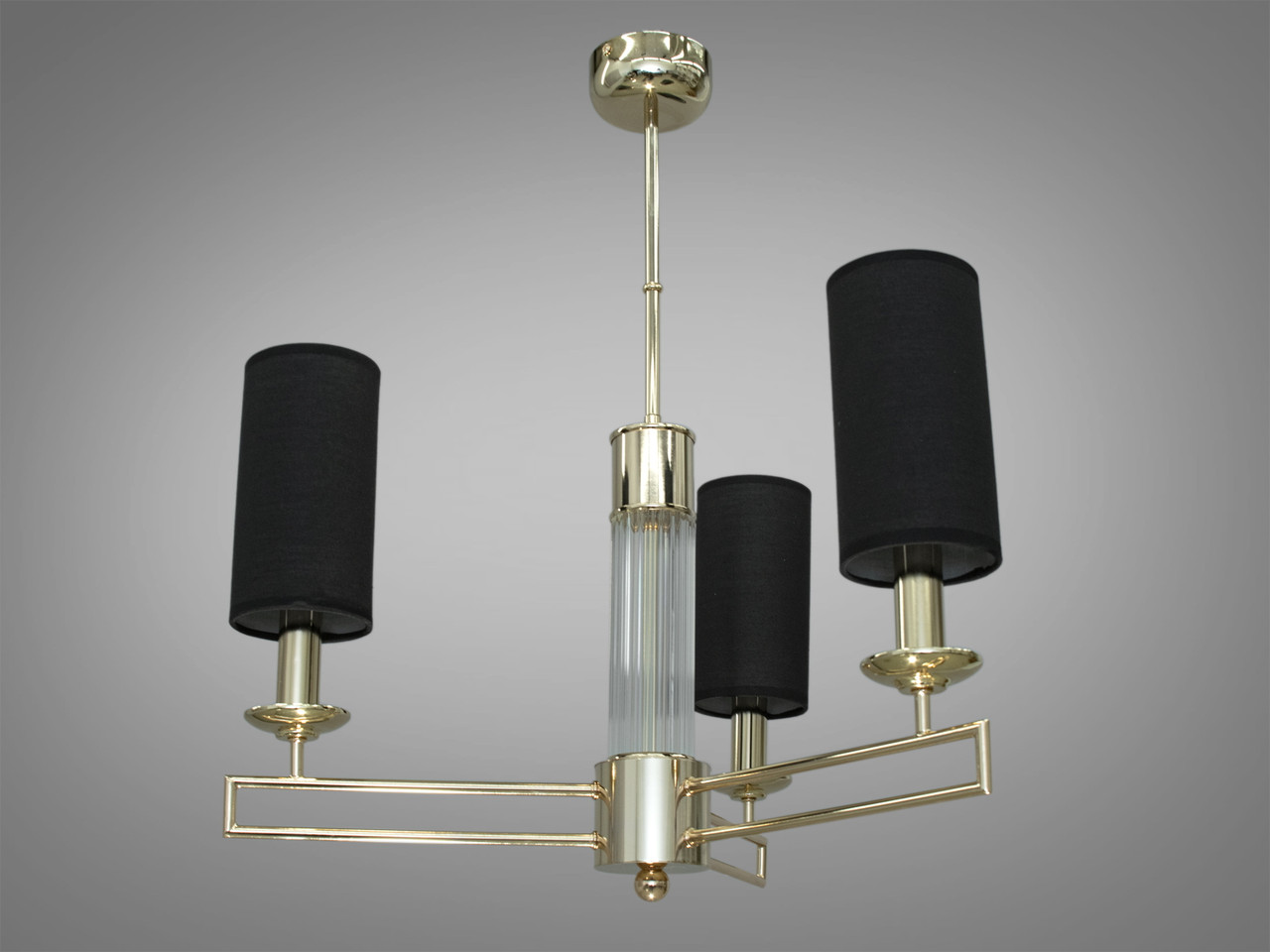 Сучасна люстра з абажурами Diasha на 3 лампи золото 1013/3G