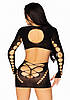 Leg Avenue Long sleeve cut out mini dress Black O/S, фото 2