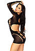 Leg Avenue Long sleeve cut out mini dress Black O/S, фото 3