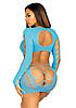 Leg Avenue Long sleeve cut out mini dress Turquoise O/S, фото 2