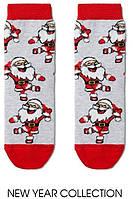 Шкарпетки дитячі Conte-kids Новорічні (374) "Санта Клаус" 13-14 (21-23) світло-сірий