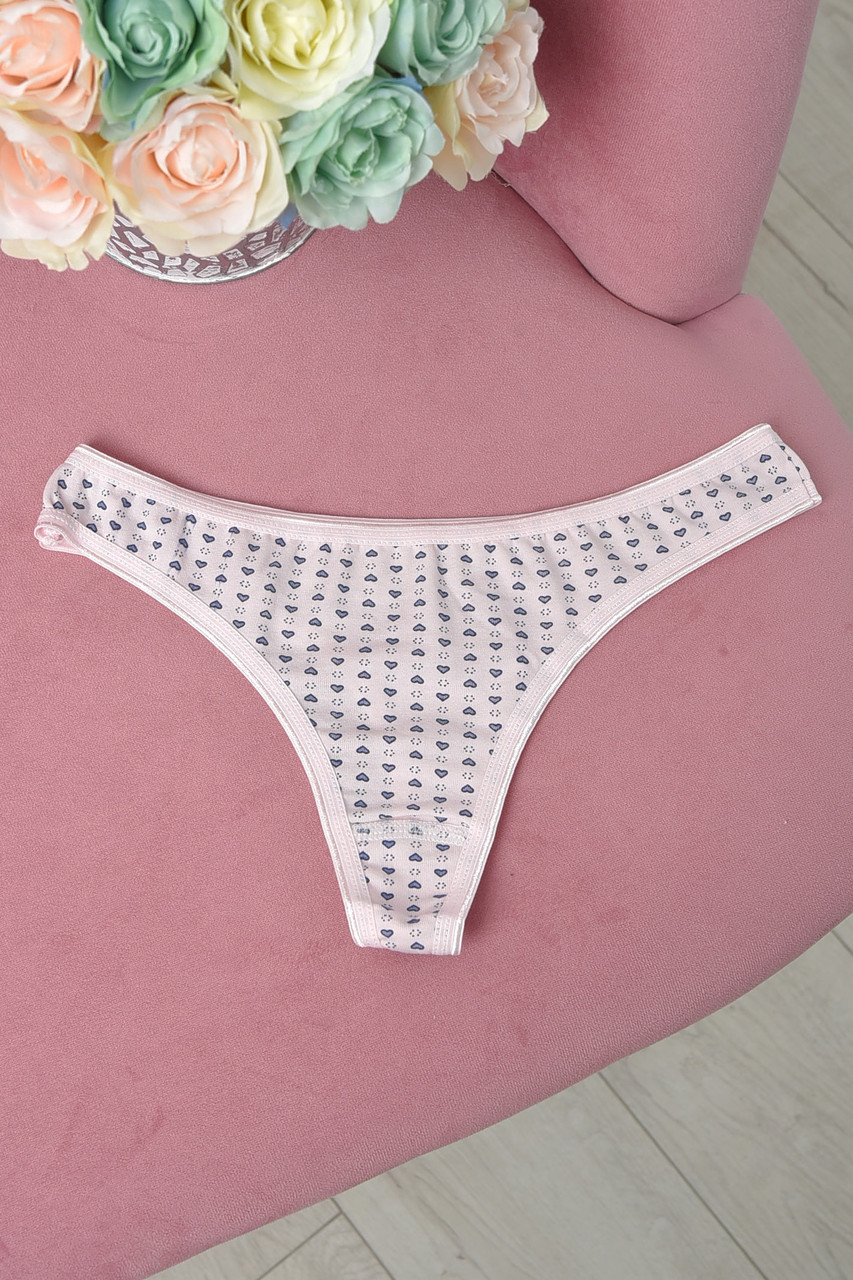 Стрінги жіночі з принтом світло-рожевого кольору розмір L 165143T Безкоштовна доставка, фото 1