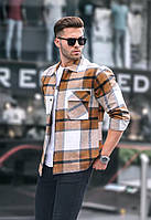 Сорочка в клітинку чоловіча бавовняна весняна, осіння Mel 57799