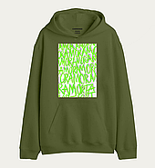 Худі толстовка з принтом  "AMORE Green", фото 4