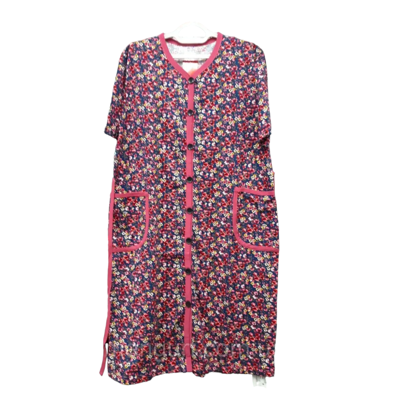 Жіночий халат із коротким рукавом 100% бавовна Узбекістан 56 розмір, фото 1