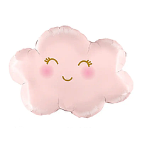 Фольгированный большой воздушный шар улыбчивое розовое Облако, 72х56 см