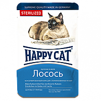 Консервированный корм Happy Cat Btl sterilisiert Lachs с лососем для стерелизованных кошек (кусочки), 100 г