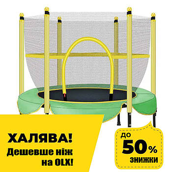 Дитячий батут на пружинах із сіткою (діаметр 150 см) Tilly BT-RJ-0078 Зелений Акція до 24.03