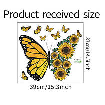 Вінілові наклейки VANSHE Метелик - соняшники (лист 37 х 39 см) Б139-18, фото 2