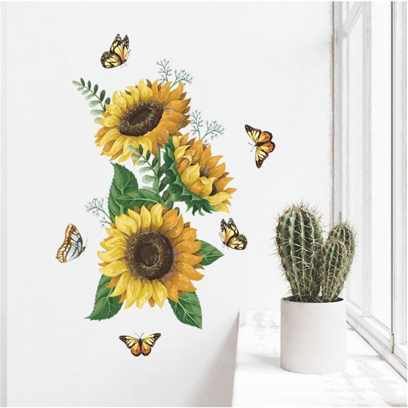 Вінілові наклейки VANSHE Метелики соняшники  (лист 30 х 60 см) Б139-19