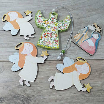 Дерев'яні новорічні іграшки 5 шт./1уп (KG-11105)