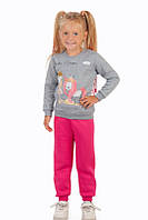 Трикотажный костюм с начёсом для девочки на 4-6 лет