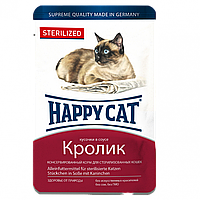 Консервований корм Happy Cat Btl sterilisiert Kaninchen Sossе з кроликом для стерелізованих кішок (шматочки в соусі), 100 г