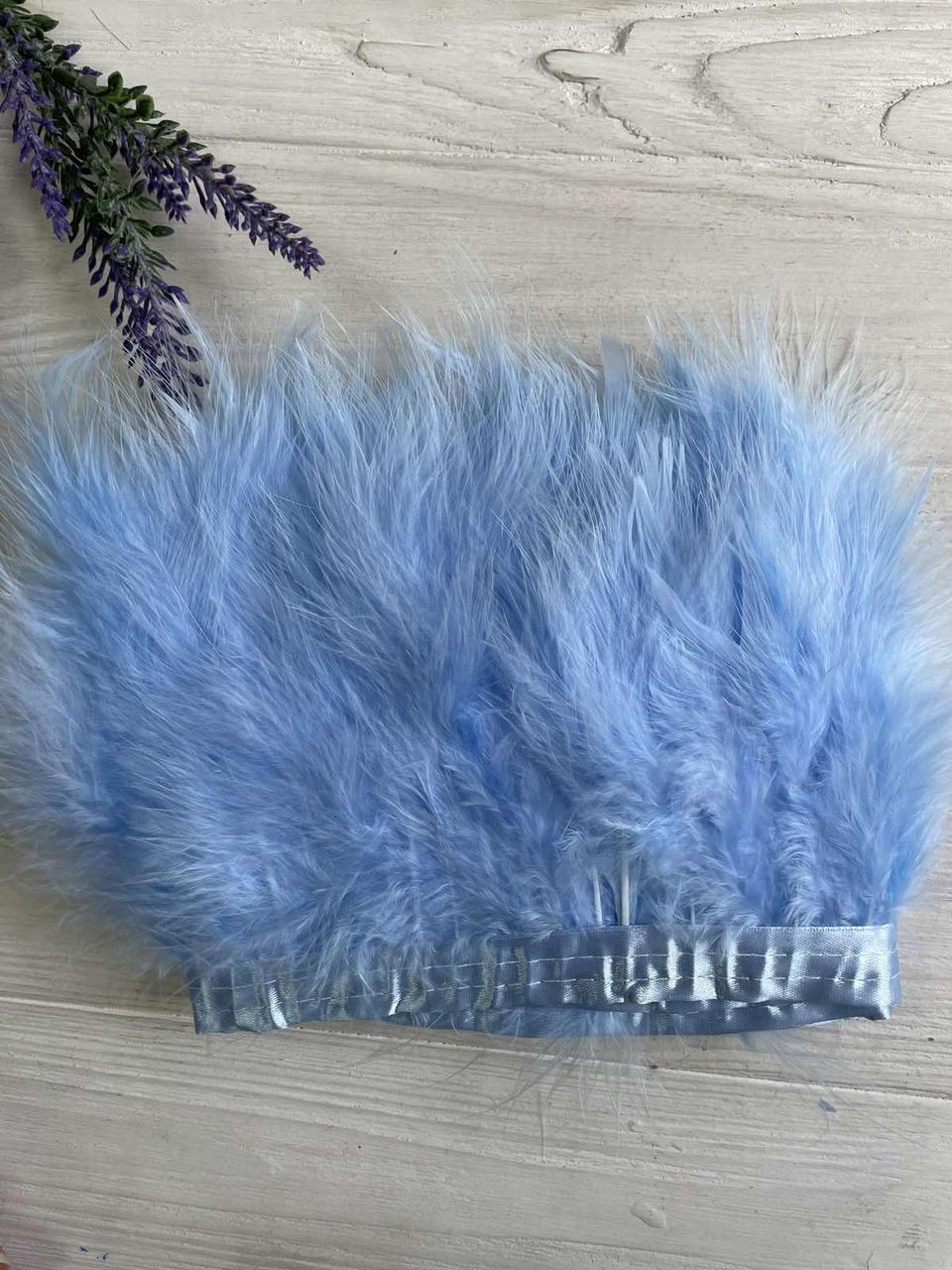 Пір'яна тасьма з лебедя 2 метри , голубе, фото 1