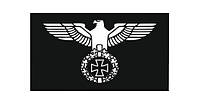 Шеврон планка "Орел с немецким крестом" черный Шевроны на заказ Военные шевроны на липучке ВСУ (AN-12-503-38)