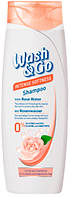 Шампунь Wash&Go Intense Softness с розовой водой для сухих и поврежденных волос 400 ml