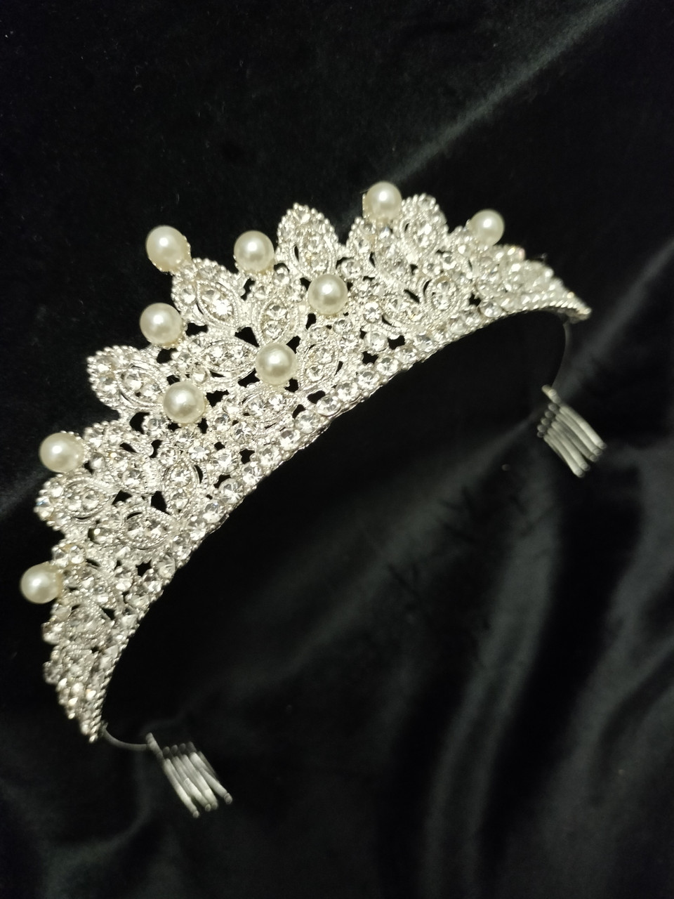 Вишукана діадема з камінням SWAROVSKI, срібло